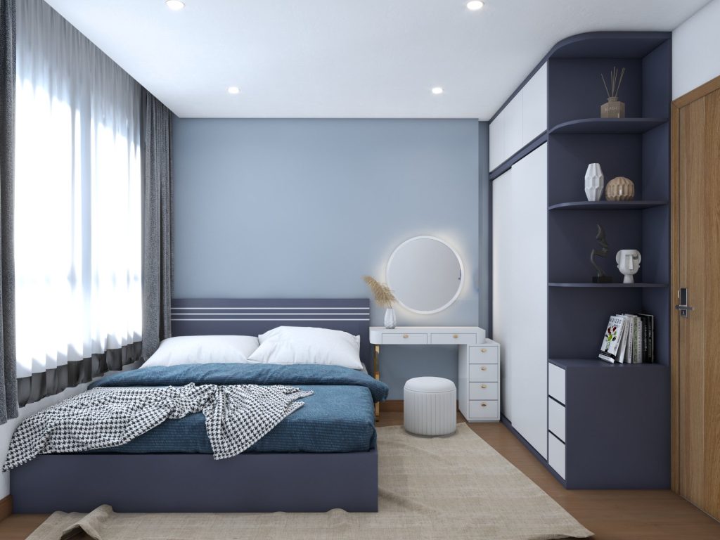 Thiết kế nội thất phòng ngủ hiện đại cho căn hộ 45m2