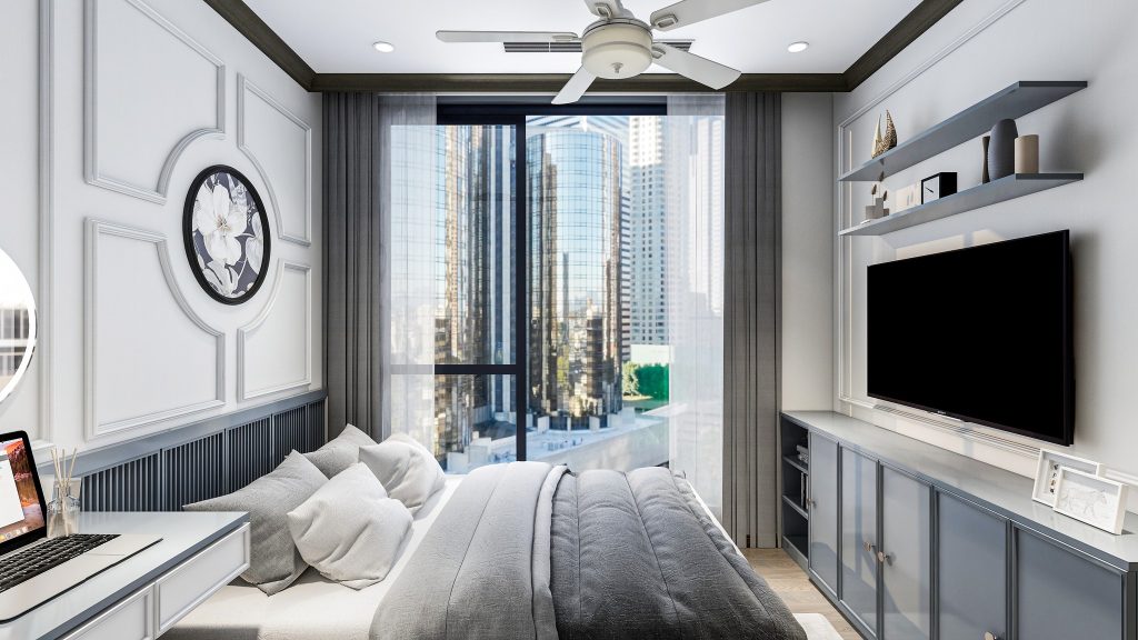 Thiết kế nội thất phòng ngủ phụ cho căn hộ 90m2 Indochine