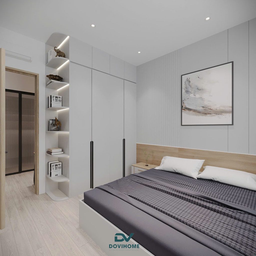 Thiết kế nội thất phòng ngủ master cho căn hộ chung cư 55m2