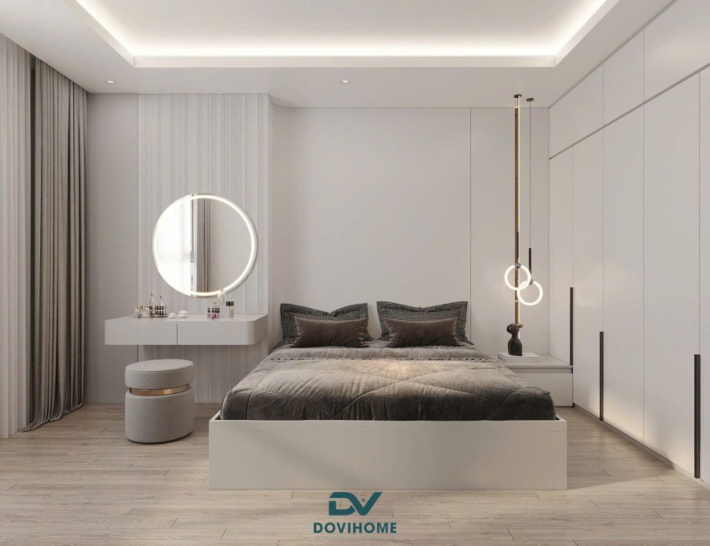 Thiết kế nội thất phòng ngủ master thư thái căn hộ 3PN