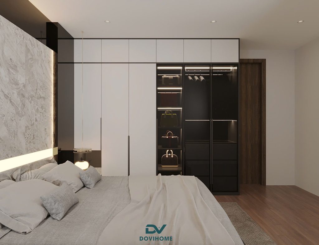 Thiết kế nội thất phòng ngủ Master cho căn hộ 75m2