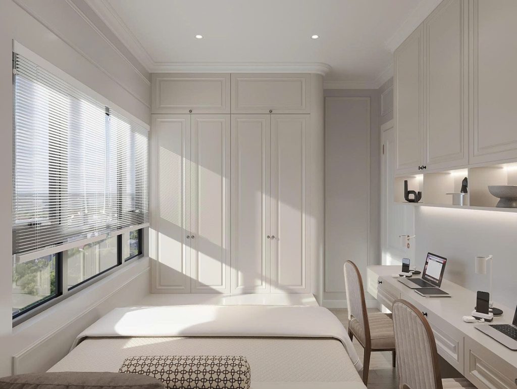 Thiết kế nội thất phòng ngủ phụ phong cách Tân cô điển