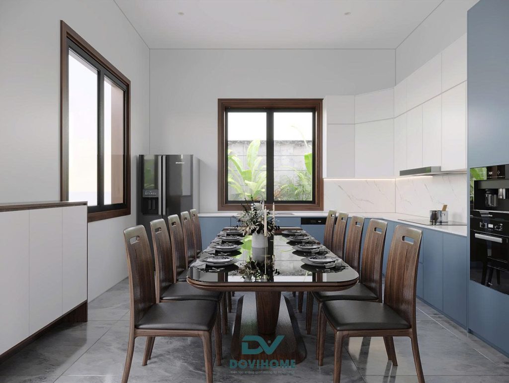 Thiết kế nội thất phòng bếp hiện đại 30m2 cho nhà phố, biệt thự