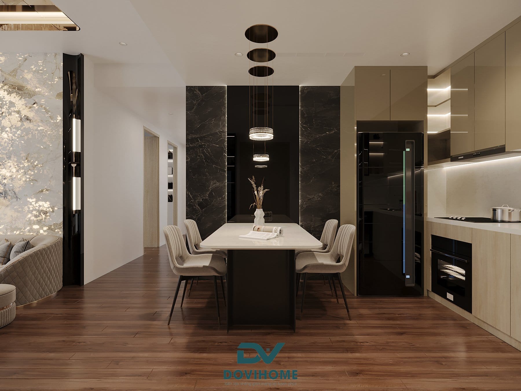 Không gian bàn ăn phong cách sang trọng, thanh lịch