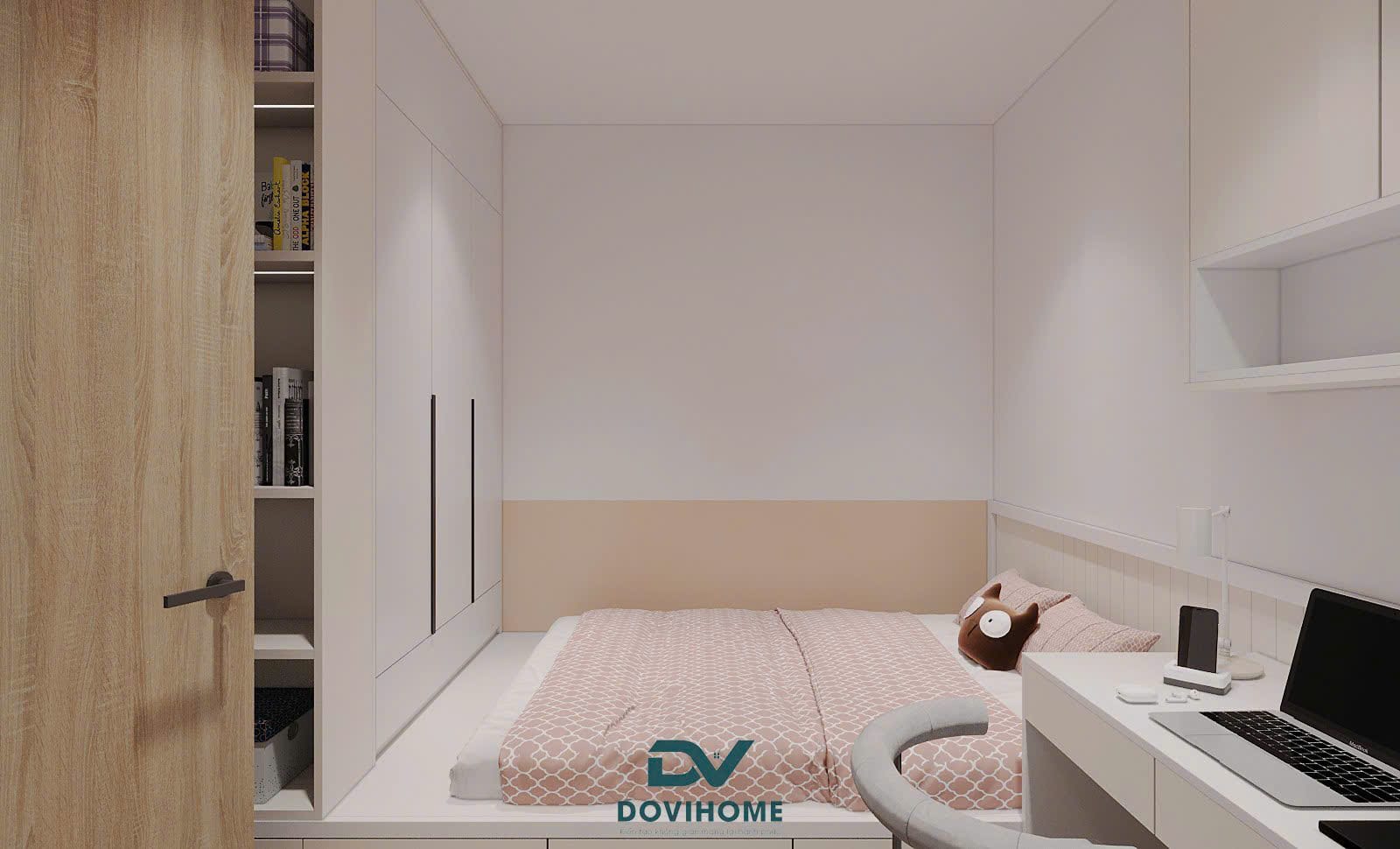 Thiết kế nội thất phòng ngủ bé cho chung cư 2PN