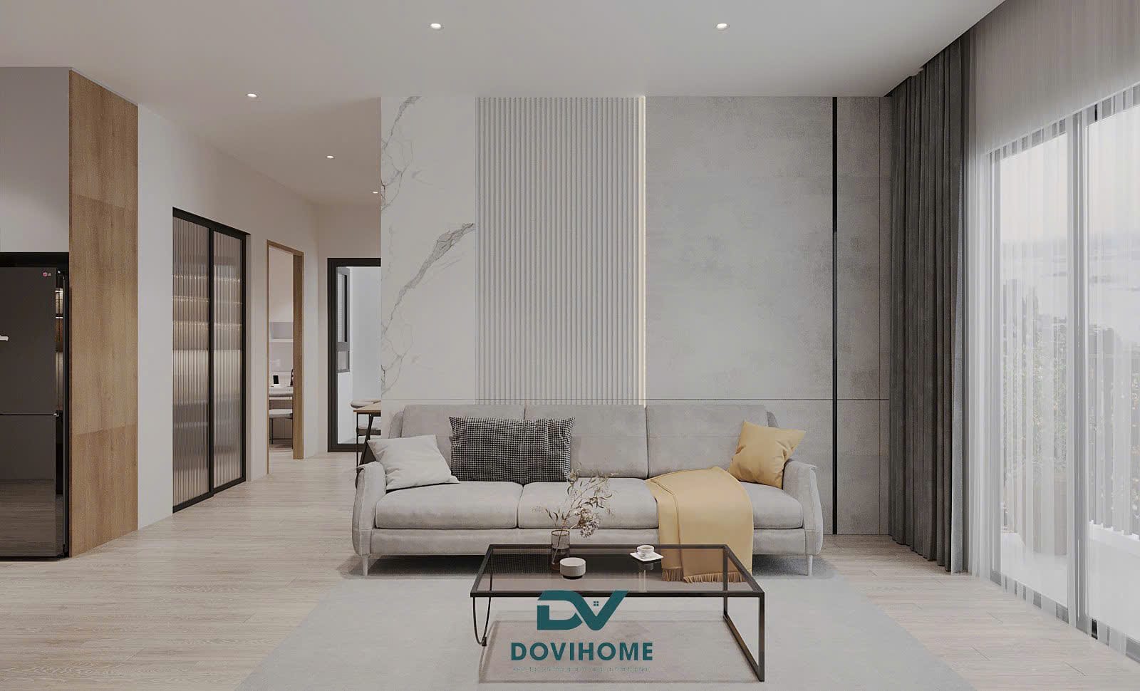 Thiết kế nội thất phong khách cho căn hộ nhỏ 55m2