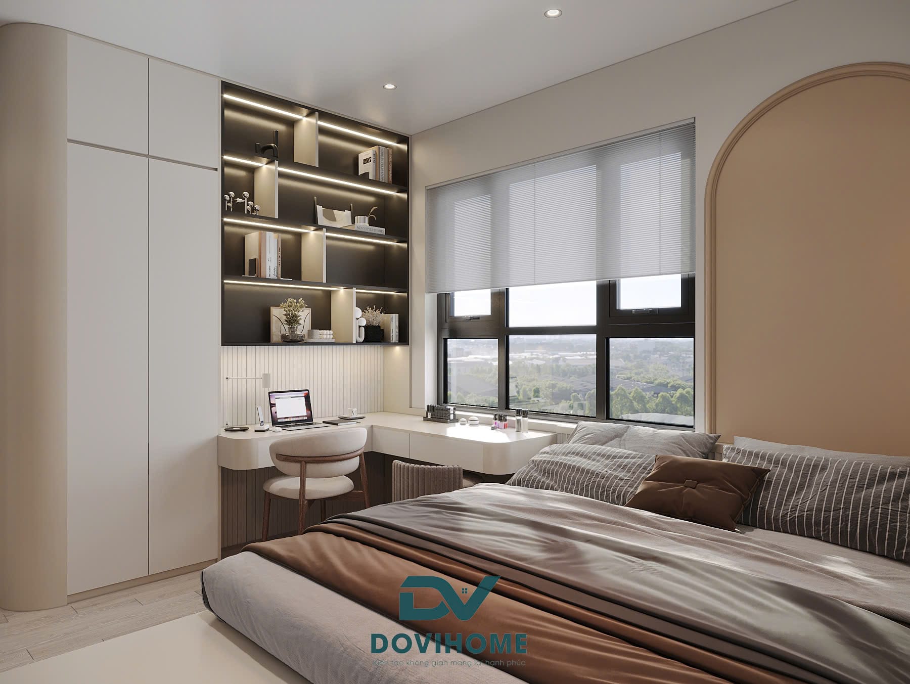 Thiết kế nội thất phòng ngủ hiện đại 15m2