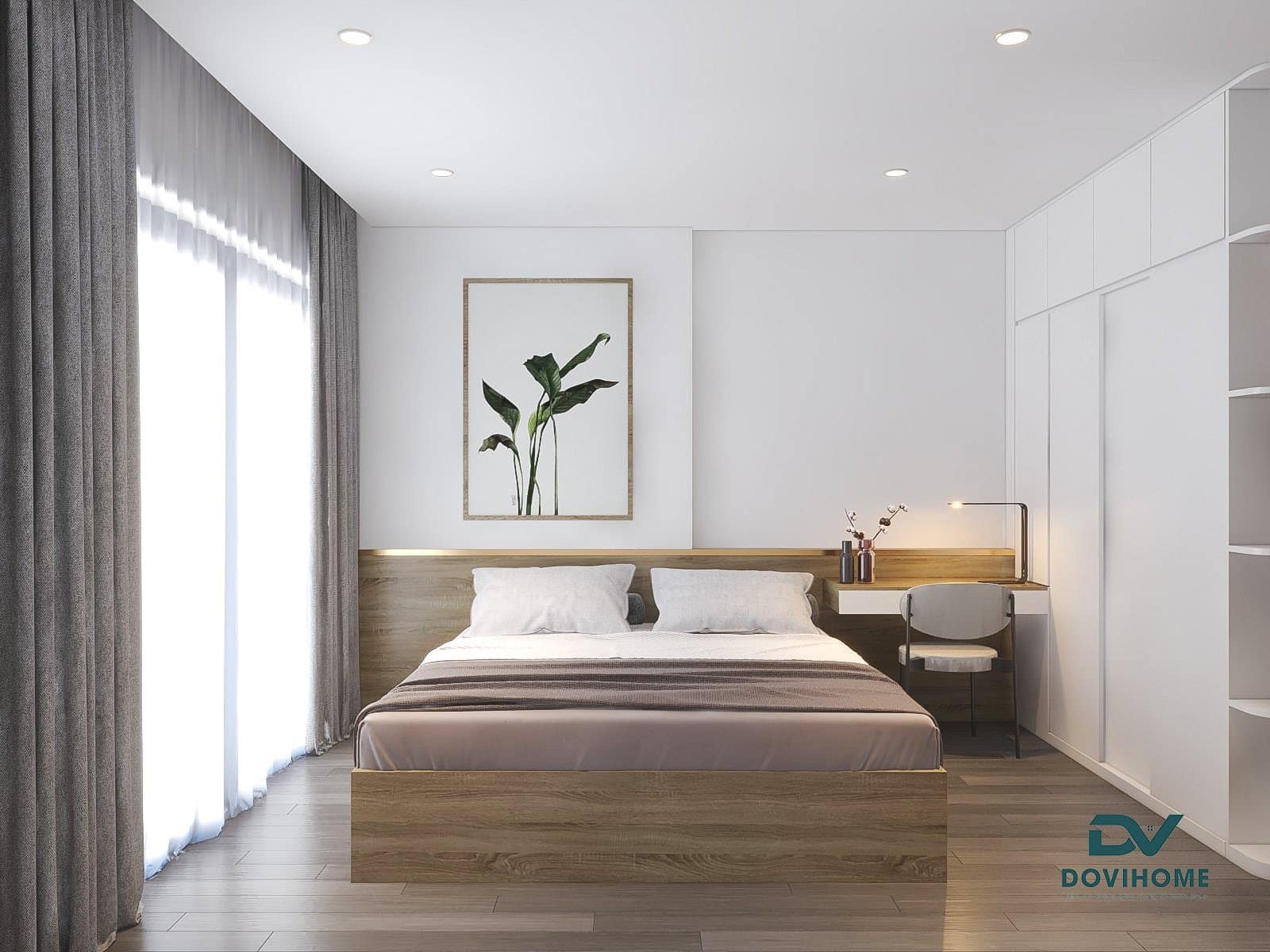 Thiết kế nội thất phòng ngủ đơn giản, nhẹ nhàng, thư giãn