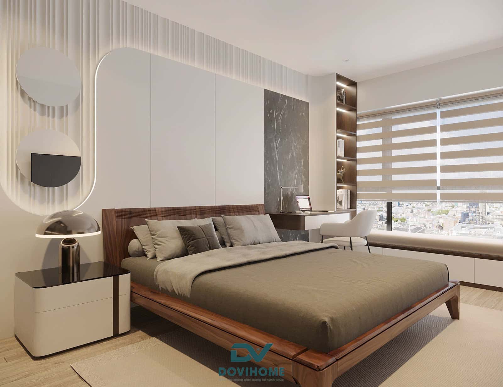 Thiết kế nội thất phòng ngủ rộng 20m2