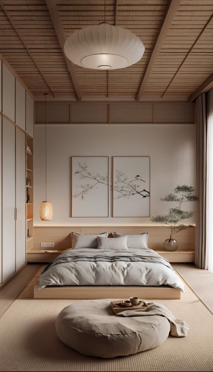 Phòng ngủ nội thất phong cách Japandi