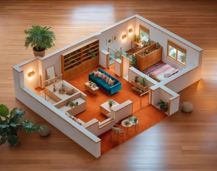 Bản 3D thiết kế nội thất cho chung cư