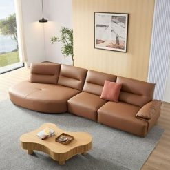 Ghế sofa góc bọc da 147.6 inch