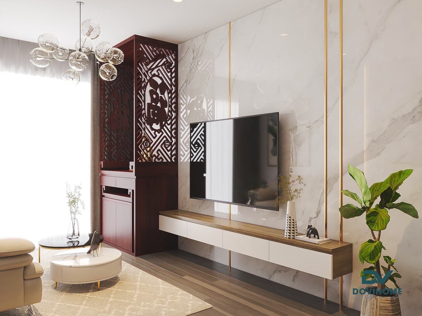 Thiết kế ban thờ chuẩn phong thủy cho nhà ở chung cư