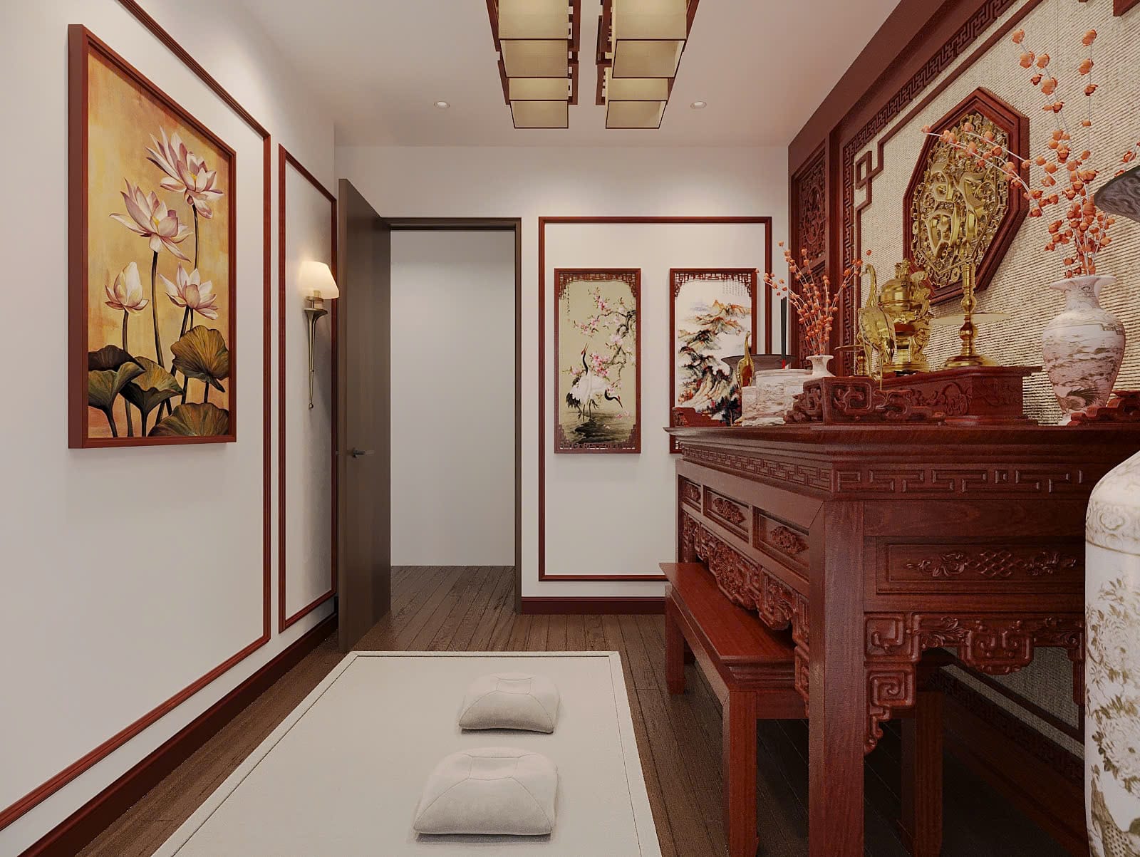 Thiết kế nội thất phòng thờ 10m2 cho chung cư