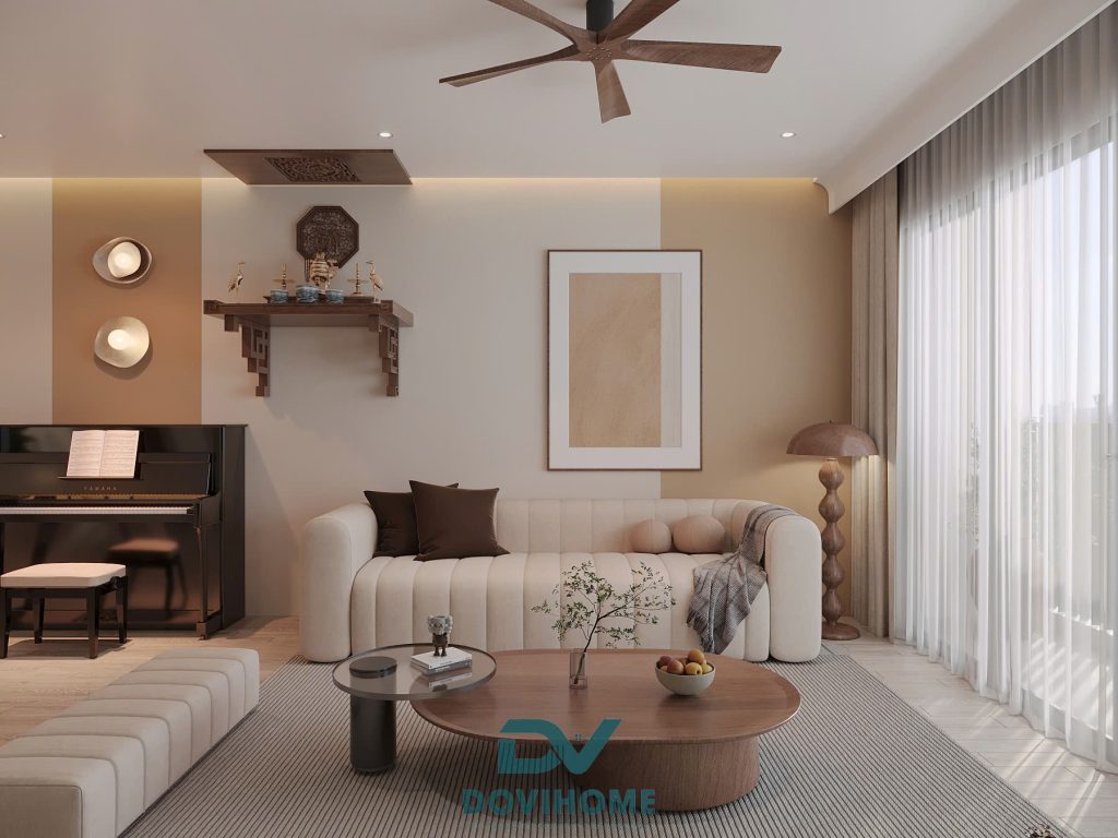 Nội thất phòng khách căn hộ 2 phòng ngủ + 1