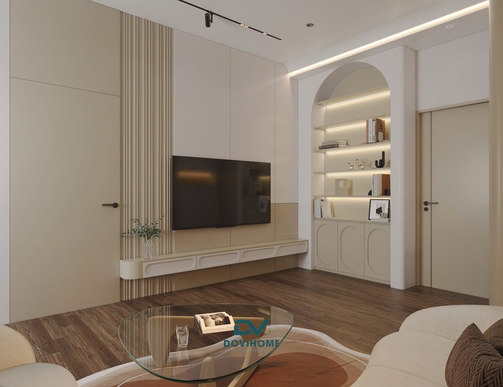 Vách tivi đơn giản hiện đại