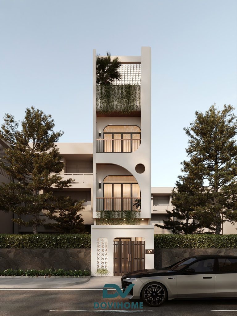 3D kiến trúc nhà phố Hiện đại mềm mại