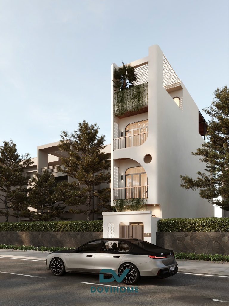 3D kiến trúc nhà phố Hiện đại mềm mại