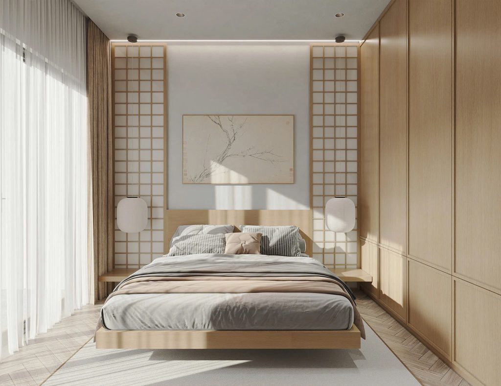 Thiết kế phòng ngủ master theo phong cách japandi