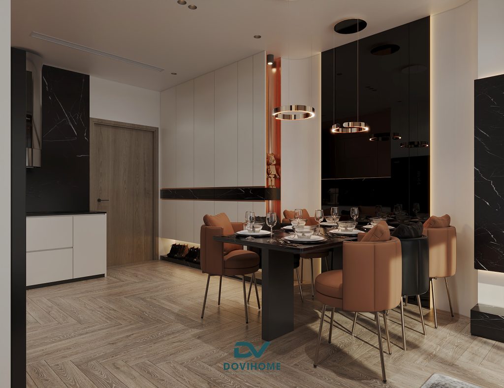 Thiết kế nội thất không gian bếp ăn hiện đại luxury