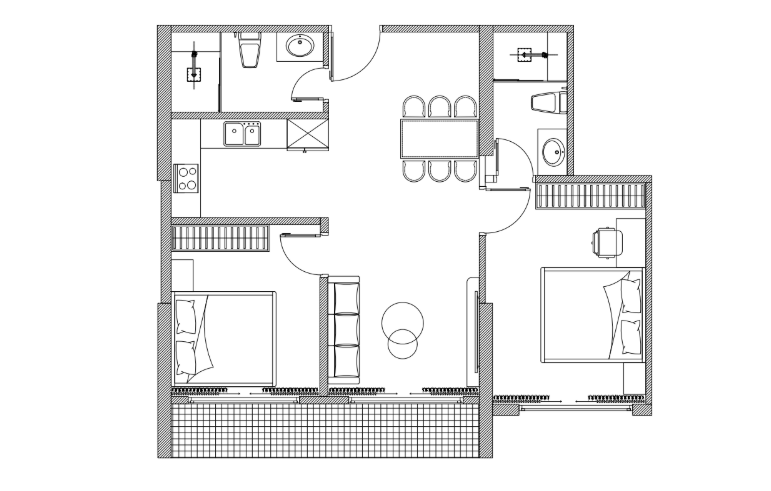 Mặt bằng căn hộ 02 của tòa GS5, Vinhome Smart City
